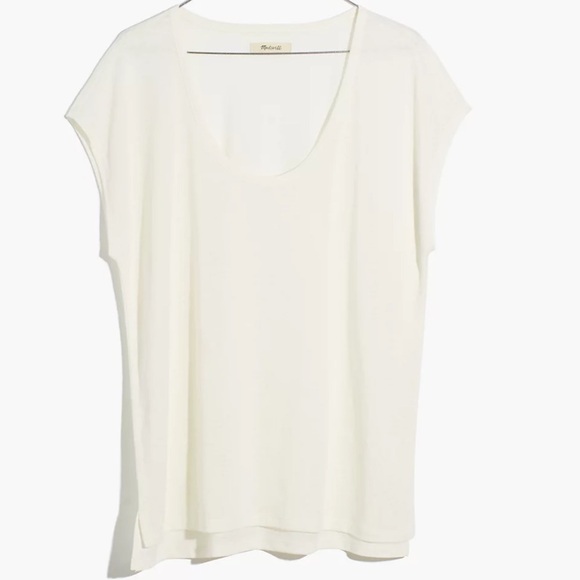 Madewell linen blend u scoop tee shirt lighthouse - Picture 1 of 2